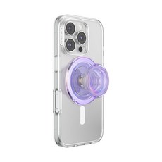 PopSockets MagSafe용 폰 그립 자석 홀더 휴대폰 스탠드 퍼플 - 소프트 터치 더스크, MagSafe, Iridescent Lavendar