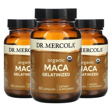 닥터머콜라 유기농 젤라틴화 마카 MACA 캡슐 60정캡슐 1정당 500mg 2+1, 60정, 3개