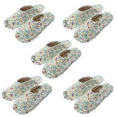 100% 순면 퀼트 면실내화 (5켤레 1세트) 어린이집 슬리퍼 거실화 덧신 유치원 사무실 실내용 천슬리퍼 3, 1개, 59.MF10아이/블루_여(5개 1세트)