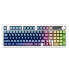 에이재즈 AK980 V2 프로 RGB 커스텀 3모드 유무선 기계식 키보드, 블루+퍼플+핑크+오렌지, 리치축, 제조사축