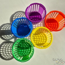 원형 쇼핑바구니(중) 시장 마트 편의점 바구니, 1개, 퍼플