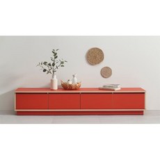 모슨 다리없는 낮은거실장 칼라 포인트 1800 티비다이, 레드