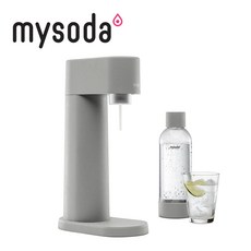 【mysoda】WOODY木質氣泡水機-鐵木灰 WD002-MG，免插電氣泡水製造機，簡約設計，安全PET材質，台灣家用首選