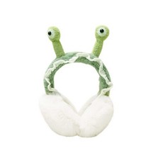 \"귀엽고 재미있는 겨울 귀마개 부드럽고 따뜻한 플러시 이어 워머 접이식 야외 커버 머리띠 여성 십대 소녀용\" 초록색. 미디엄 223863