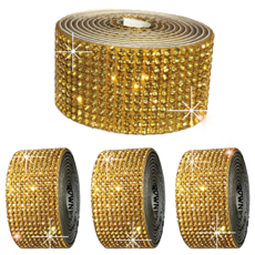 해빛스타 반짝블링 큐빅 테이프 다양한 소품꾸미기 액세서리 DIY 자동차 인테리어, 1개, 골드