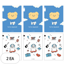 모닝글로리 채움노트 초등 3-6 무제 21줄 2종 x 3p 세트 A, 날아라강아지 + 락스타냥, 2세트