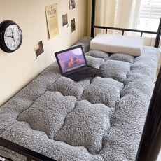 포근한 반반 양털매트리스 양면사용 90X200 토퍼 사계절 자가발열, 1cm, 그레이