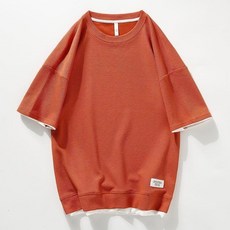 夏季華夫格短袖t恤男運動休閒套裝一套搭配半袖短褲子