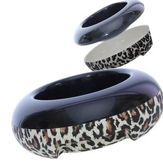 강아지 밥그릇 M 레오파드 애견식기 고양이그릇 펫용품