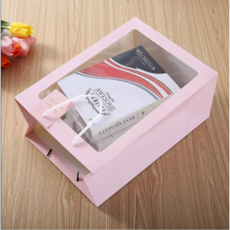 꽃다발 쇼핑백 창문형 투명 종이쇼핑백, B타입(핑크1개)