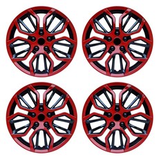 MAOZAO 휠 림 커버 14 인치 캡 4PCS 교체 스냅 허브 레드, 1개