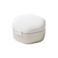 ABM 덴탈 틀니 세척 보관 케이스, 화이트, 1개