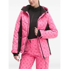 게스 로고 프린트 퀼팅 스키 재킷