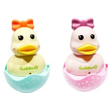 0세반 오감발달교구 오뚝이 딸랑이오리 오뚝이풍선 신생아선물, 노랑