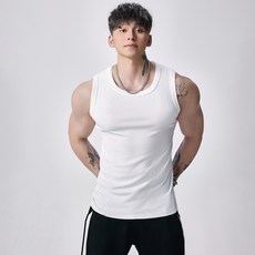 性張力穿搭美式健身訓練冰絲螺紋背心男夏季海邊度假吸汗無袖T卹