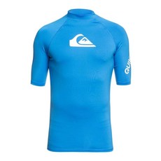 Quiksilver 남성용 스탠다드 올 타임 반소매 래쉬가드 UPF 50 자외선 차단 서핑 셔츠 Blithe 165226, Large