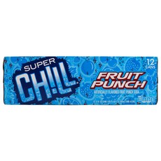 SUPER CHILL 水果潘趣蘇打水, 12件, 355毫升