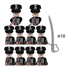 나폴레옹 전쟁 군사 피규어 무기 세트 작은 입자 빌딩 블록 어린이 DIY 장난감 소년 선물, 32 10Pcs