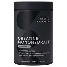 SPORTS RESEARCH 一水肌酸粉 無味, 1罐, 500g