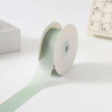 올리브파티 밀키 실크 오간디 리본 25mm 20야드 18M 청첩장 선물포장, 1개, 그린빈 1개, 그린빈