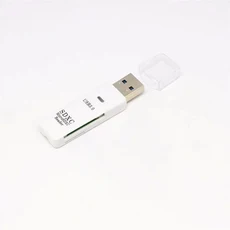 2-in-1 USB 카드 리더 SDTF 메모리 어댑터 PC 노트북용 플래시 드라이브, 02 white
