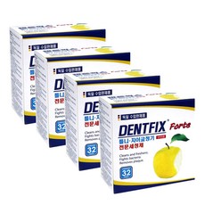 덴트픽스 틀니 치아교정기 전문세정제, 32개입, 4개