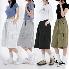 오버나인 여성 5부 7부 기장선택 버뮤다 카고 팬츠 반바지