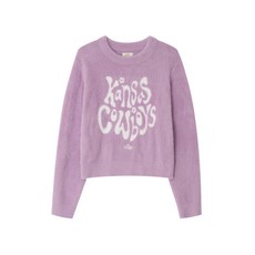 브랜드정품 리 LEE 우먼 헤어리 그래픽 니트 라벤더 362504