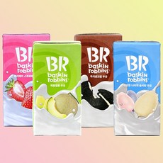 배스킨라빈스 멸균우유 4종 x 6개입 (멜론베리쿠키솜사탕), 1개, 190ml