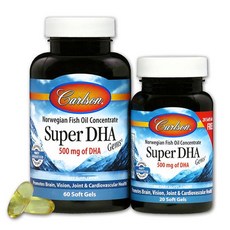 Carlson 挪威濃縮魚油超級DHA 500mg軟膠囊, 1個, 80 件