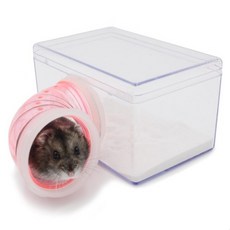 작은 햄스터용 투명 목욕통 화장실 은신처 정면 1구, 1개, 혼합