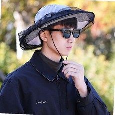 얼굴 전체 덮개 그물망 모자 야외 활동 날벌레 차단 양봉 작업 농작업 등산 낚시, 1개
