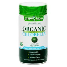GREEN FOODS 小球藻 500mg 純素無麩質片劑, 1個, 120 件