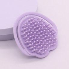 강아지고양이실리콘목욕솔 손끼우는마사지세정솔, 둥근 브러시 헤드, 1개, 라이트 퍼플