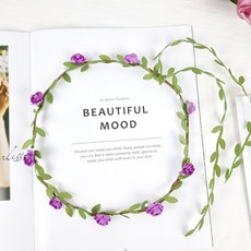 셀프 웨딩 촬영용 조화 화관 꽃머리띠, 화관 C타입 - 퍼플