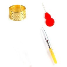 自動穿針器 縫紉機引線器, 1個, 葫蘆1個頂針1個拆線器1個, 葫蘆1個頂針1個拆線器1個