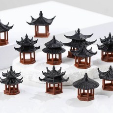 분재 건물 조경 미니어처 높이 3.0cm 수조 단층 조경용품 원형 정자 미니어처소품 정자, A. 표기된 수치는 높이