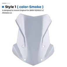 R1200GS R1250GS 바이크 오토바이 윈드 스크린 윈드 실드 범용 바이크 오토바이 스크린 프로텍터 BMW 호환 R 1200 GS LC ADV 용, [05] Style1 Grey, 1개