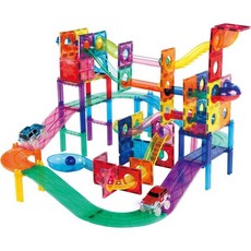 피카소타일즈 108 2-in-1 마블런 Marble Run Car Race Track Combo 마그네틱 자석 Picasso Tiles 장난감 Magnet 빌딩 블록 Educational, PTG108, 1개