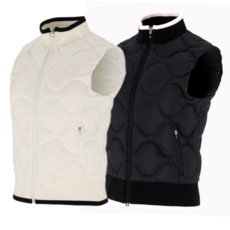 엘르골프 물결 퀼팅 경량 다운 베스트 6J81401-101_SC