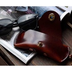 목걸이 안경집 여행용 선글라스 소가죽케이스 레트로 선글라스보관함 안경케이스 연애인 럭셔리, 1개, 2. 갈색