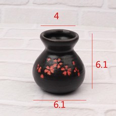 횟집 도자기 미니 스시 인테리어 종지 그릇 드라이아이스, 직립 기울기 빨간색 꽃무늬, 기본 구성품, 1개