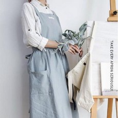 앞치마 원피스 북유럽풍 공방 유치원 카페 편한앞치마 공방앞치마 어린이집앞치마 바리스타앞치마 dew+976fQ, 하늘색