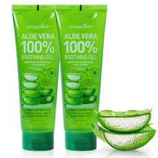 미라클레어 알로에베라 순도100% 무알콜 수딩젤 수분가득, 2개, 260ml
