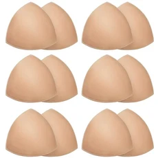 2/12pcs 브래지어 패드 부드러운 스폰지 여자 삼각형 브래지어 패드 스포츠 비키니 패드 요가 브래지어 수, 01 12pcs, 02 Skin