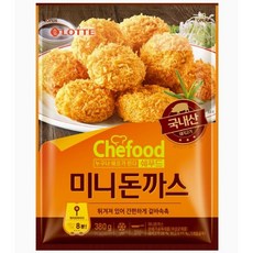 롯데 쉐푸드 미니돈까스 냉동 튀겨져 있어 간편하게 겉바속촉, 3개, 380g