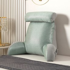 DFMEI 軟包靠背墊牀上靠枕護頸靠墊閱讀抱枕沙發護腰枕頭, 冰藤涼蓆-綠