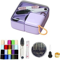 휴대용 반짇고리 세트 가정용 반짓고리 셋트 미니 반짇고리 의류재사용바늘세트, 1개, 자주색