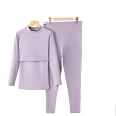 가을 겨울 임산부 긴팔 내복 세트 임산부 순면 보온 내의 세트 수유용 출산 후 실내복 JXH