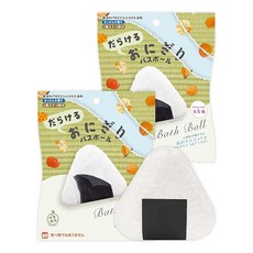 노르코퍼레이션 입욕제 배스볼 주먹밥 게으르다 뒷면 사실 식품 2개 세트 마스코트 포함 목욕 장난감 배스밤 어린이 생일 선물, 1개, 1g